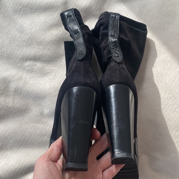 Robert Clergerie Paris platform boots high heel lucite sole black 9.5 - Picture 12 of 14